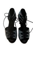 Schwarze Tanzschuhe mit Strass, Grösse 40, wie neu!