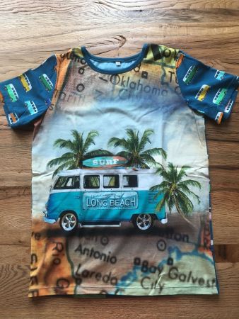 *UNIKAT* T-Shirt mit VW-Bus Print, Gr. 152 *NEU*