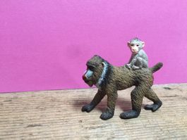 Schleich Mandrill Weibchen Baby Affe