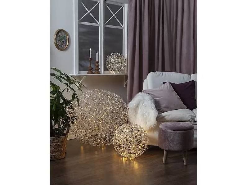Tutte le decorazioni: LED Design-Kugel, Silber, Edelstahlgeflecht, 77x77cm /200LED – Nuovo e nell'imballaggio originale da Kaltbrunn venduto da bue_xtg5