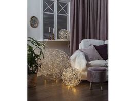 LED Design-Kugel, Silber, Edelstahlgeflecht, 77x77cm /200LED