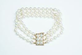Perlenarmband mit 14k Gelbgoldverschluss