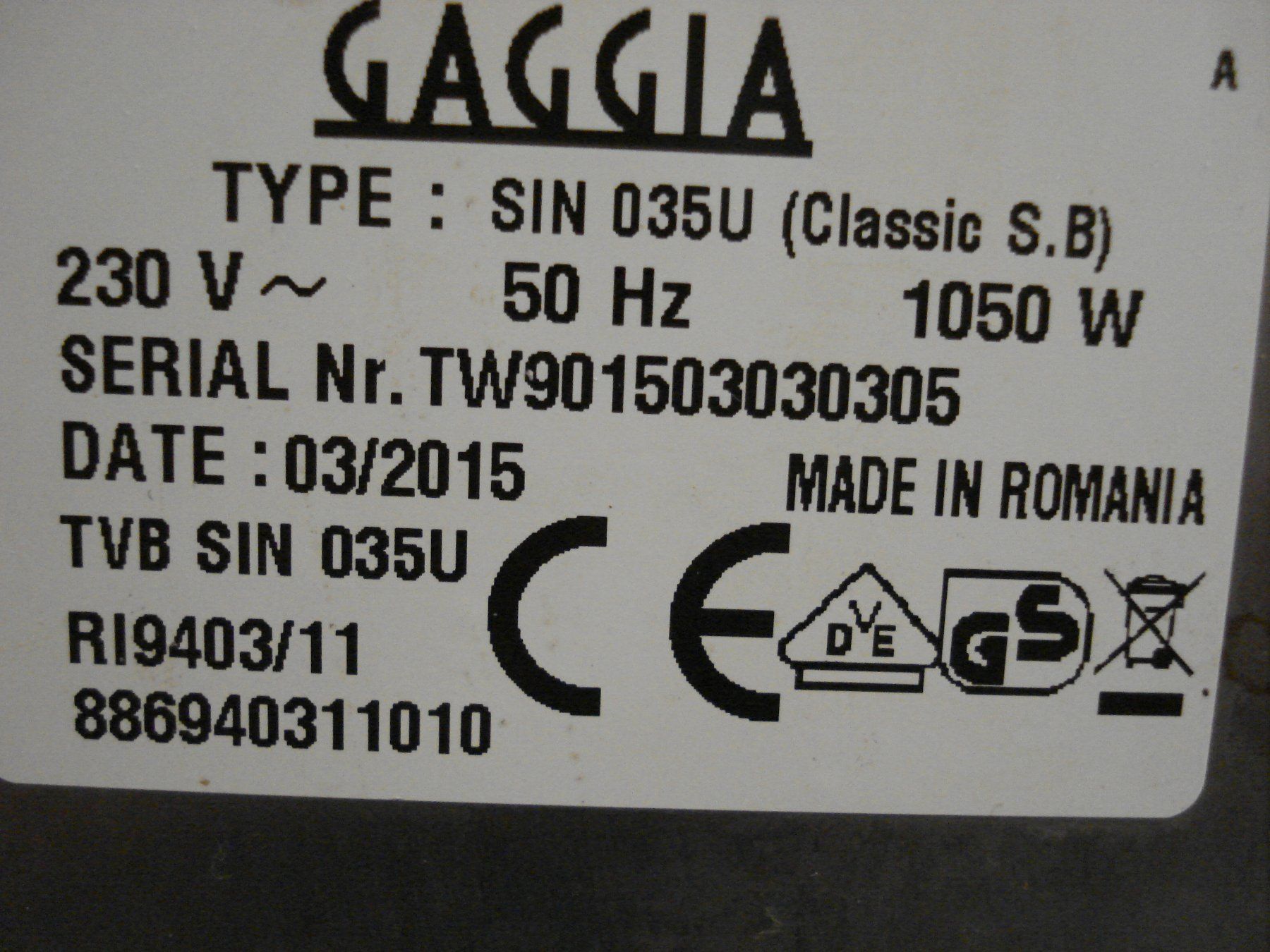Gaggia Macchine per caffè & Macchine per espresso: Gaggia classic – Difettoso da Sirnach venduto da Cookie03 1