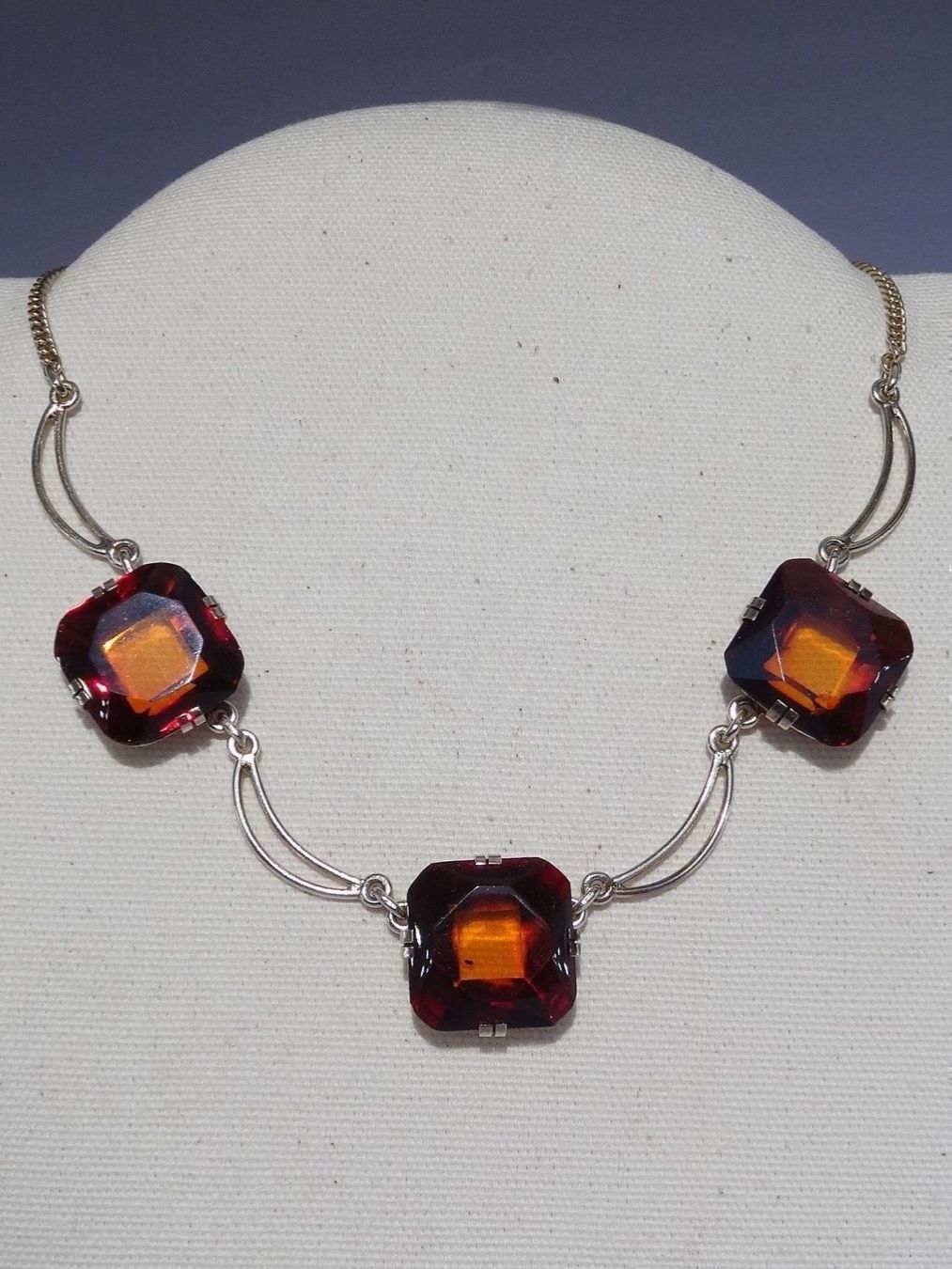 Catenine: Collier Silber 925 mit drei Bernsteinen – Usato da Matten b. Interlaken venduto da kero71 5