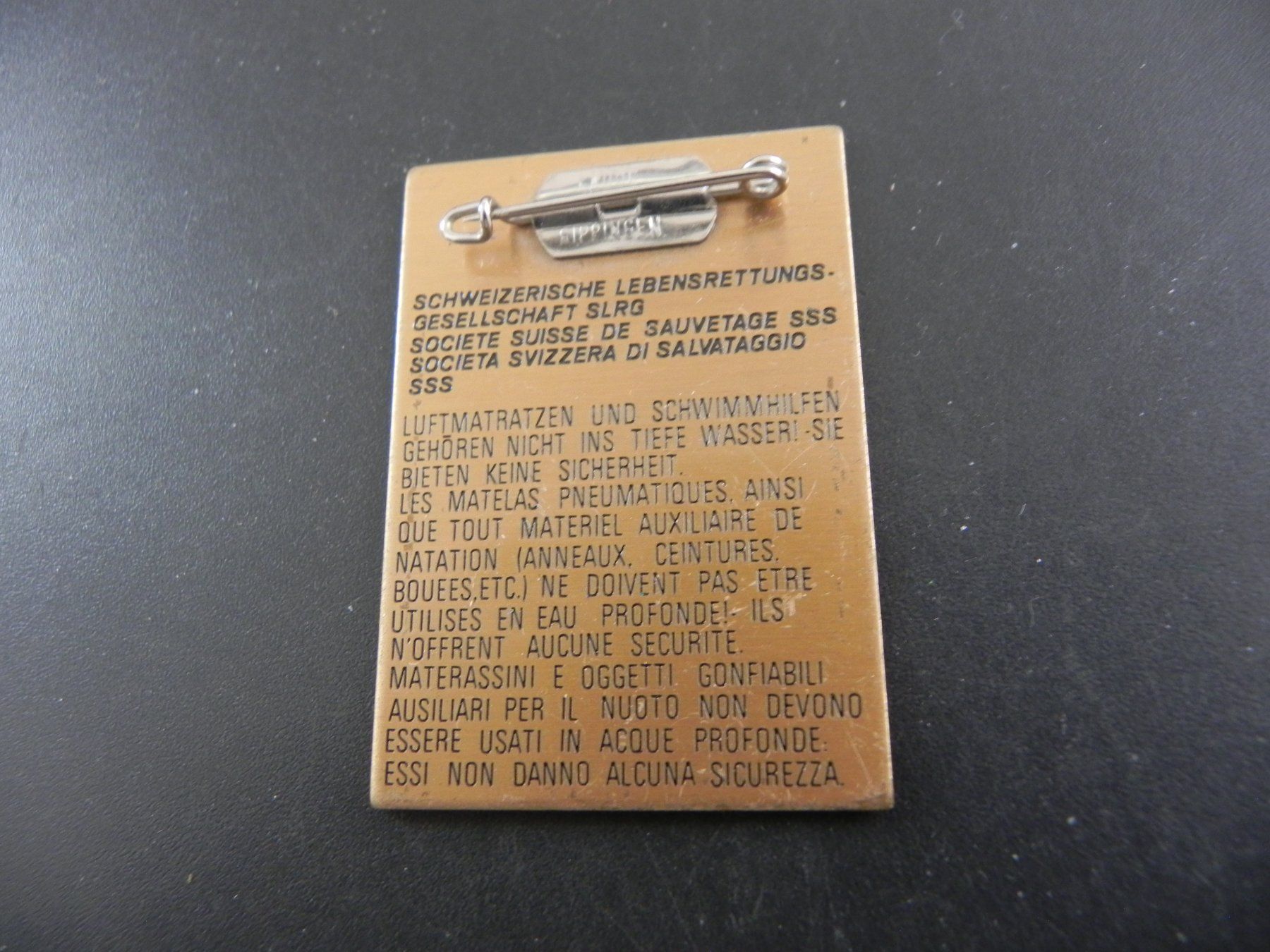 Spille & Fermagli: Abzeichen Millionenmeter-Schwimmen SLRG SSS 1990 – Usato da Biel/Bienne venduto da Gogolozi 1