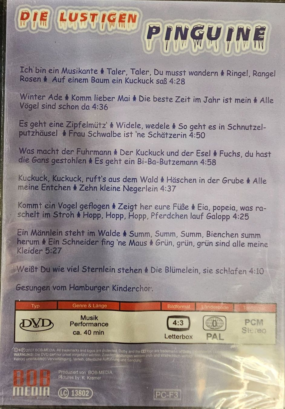 Tutti i DVDs: Hamburger Kinderchor - Die lustigen Pinguine – Nuovo e nell'imballaggio originale da Wahlen b. Laufen venduto da Cg10 1