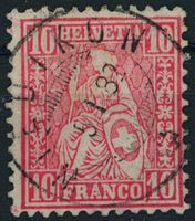 ZHS Wiedikon  Zürich - Voll Stempel - Helvetia - Faserpapier