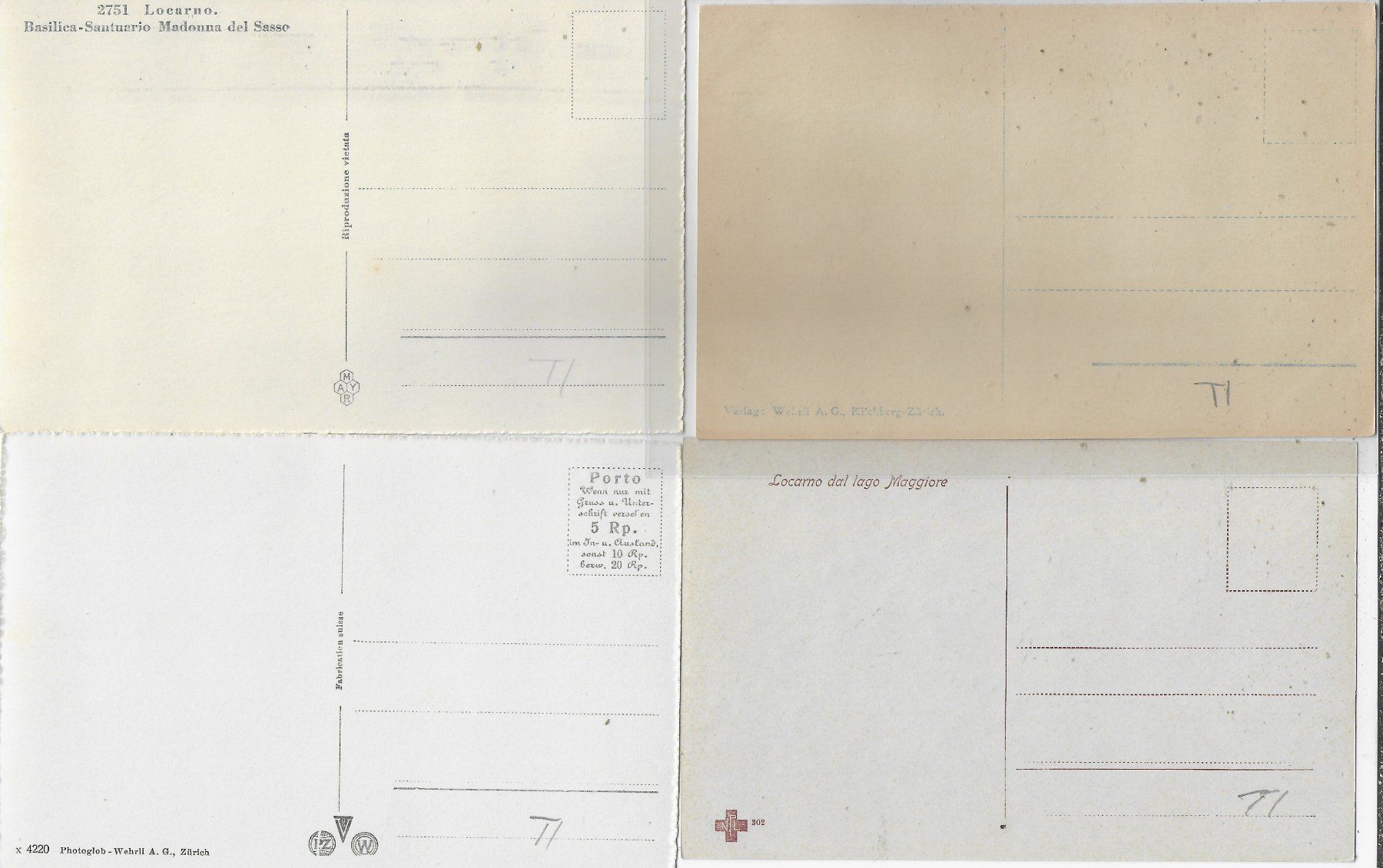 Cartoline postali: 4 AK - Locarno – Usato da Ettingen venduto da Kartenplanet 1