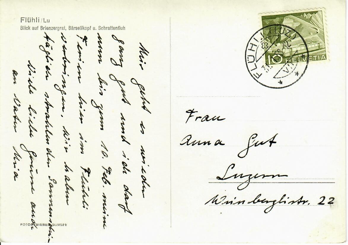 Cartoline postali: Flühli LU – Usato da Hochdorf venduto da Ziegel-16 1