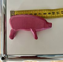 Holzschwein rosa, handgeschnitzt - Glücksbringer!