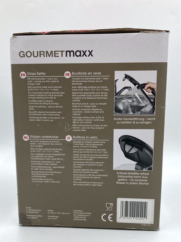 Bouilloires électriques: GOURMETMAXX | Wasserkocher | 1.7 L | Glas – Neuf (Voir description) à Wittenbach par Restwert_St-Gallen 5