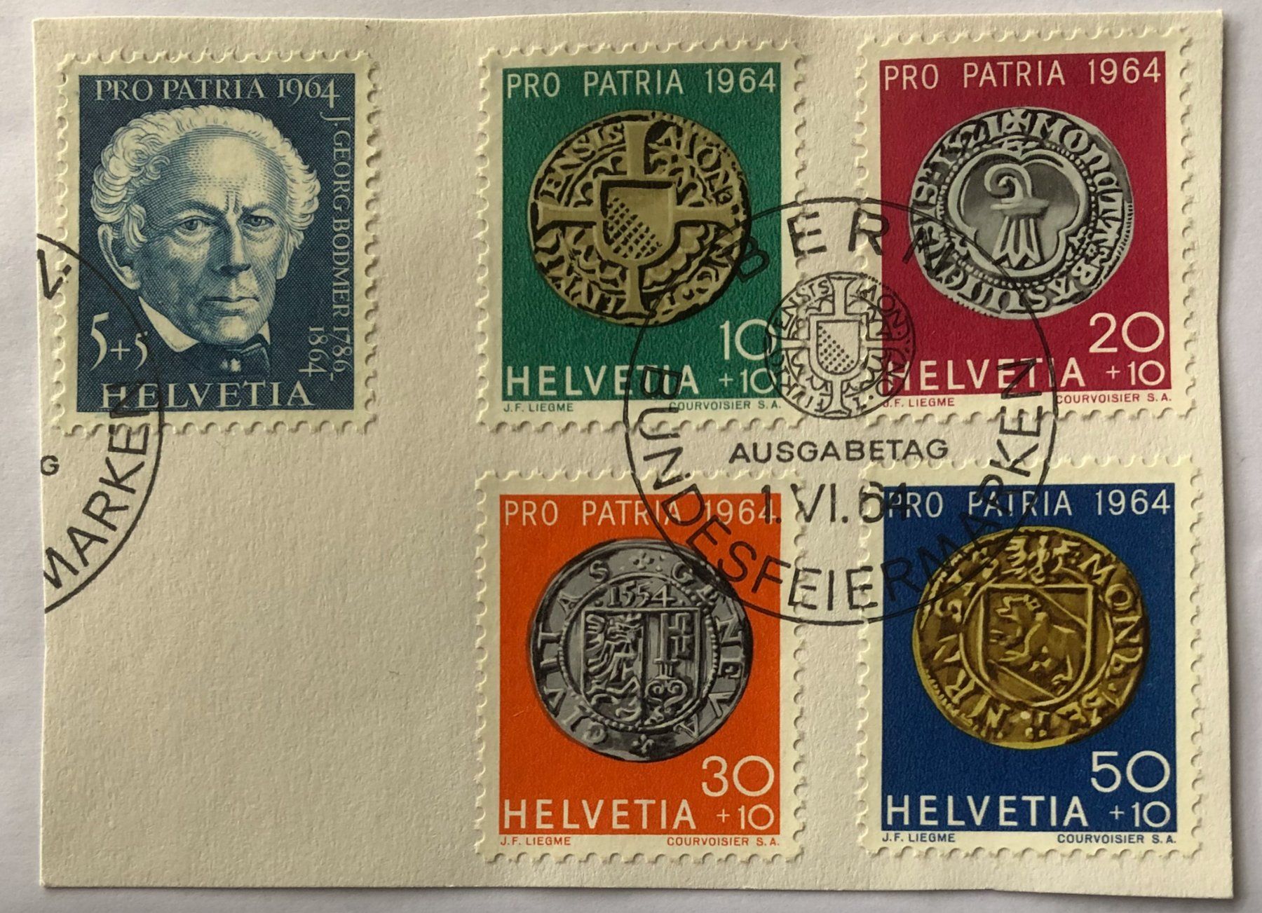 Tutti i francobolli: PRO PATRIA BRIEFMARKEN SET GESTEMPELT 1964 – Usato da Aarau venduto da Billa007