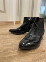 Lack-Stiefeletten, Schwarz, Grösse 36