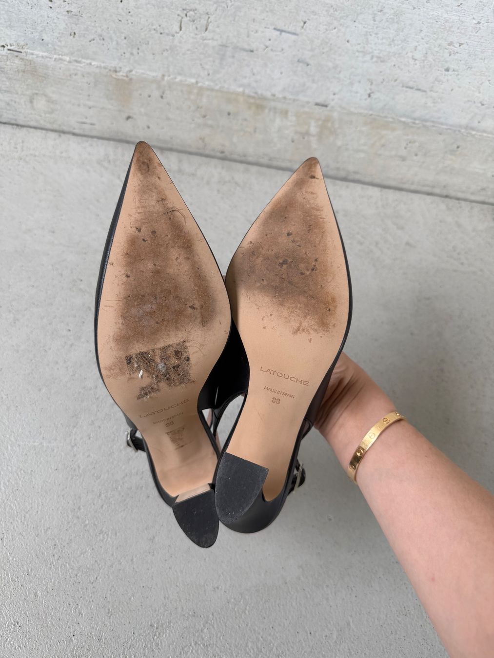 Chaussures femmes: Schwarze Slingback-Pumps aus Leder – D'occasion à St-George par alaixee 3