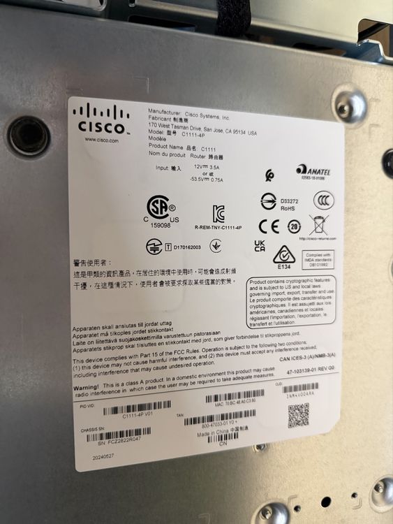 Cisco C1111-4P Router mit Rack-Mount - top Zustand (Neu (gemäss ...