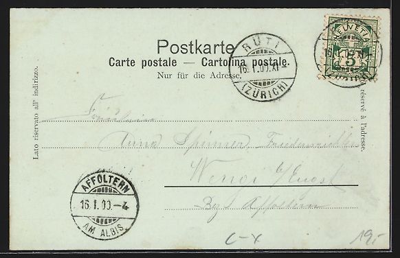 Cartes postales: Litho Rüti, Ansicht der Villa Séquin,  – D'occasion à Berlin par bartko-reher 1