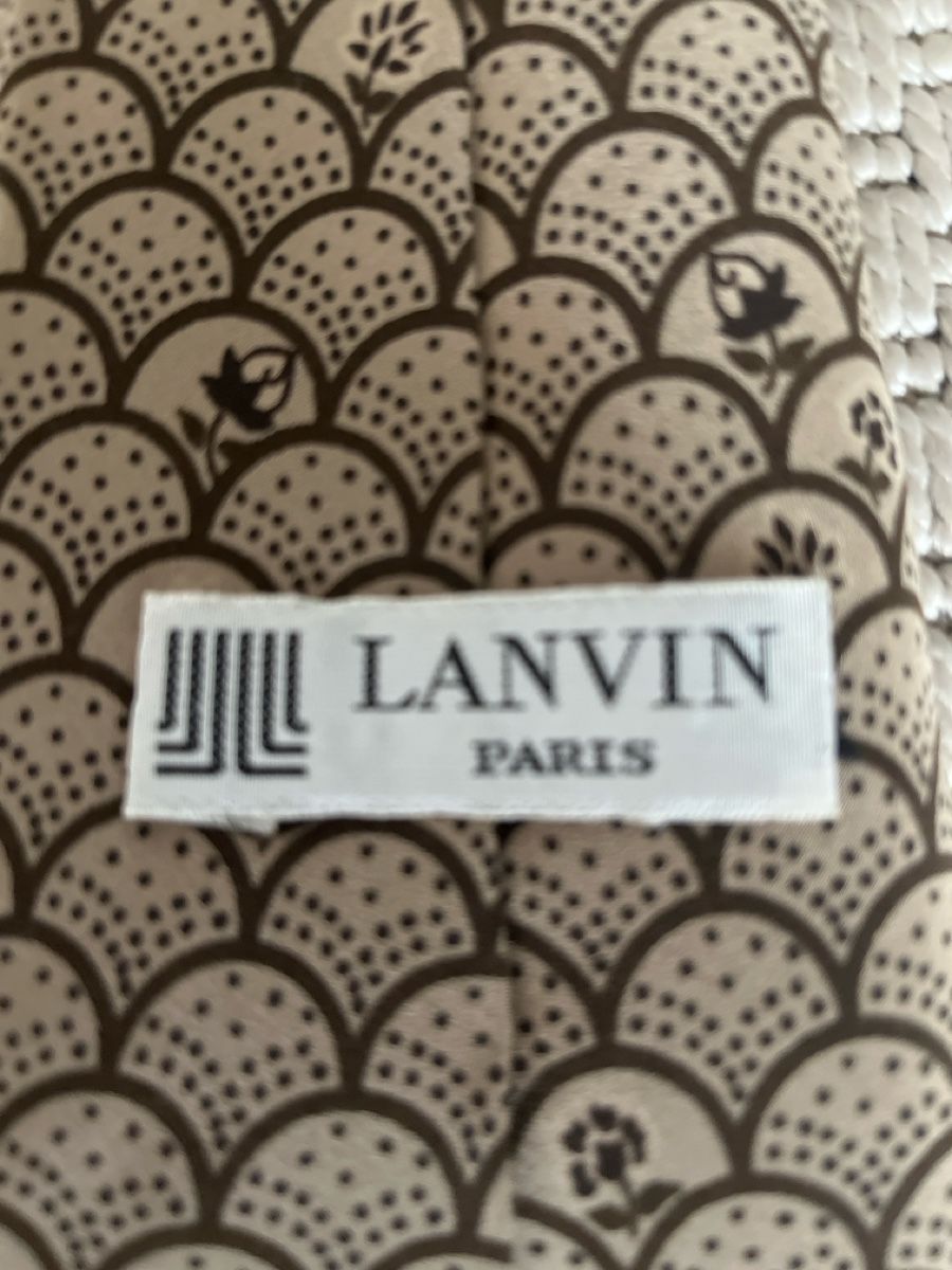 Lanvin Cravatte: Lanvin Seidenkrawatte, braun gemustert, Seide – Usato da Solothurn venduto da Bobesch08 5