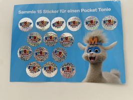 1 volle Karte = 15 Sticker Migros Mania Story Tonie