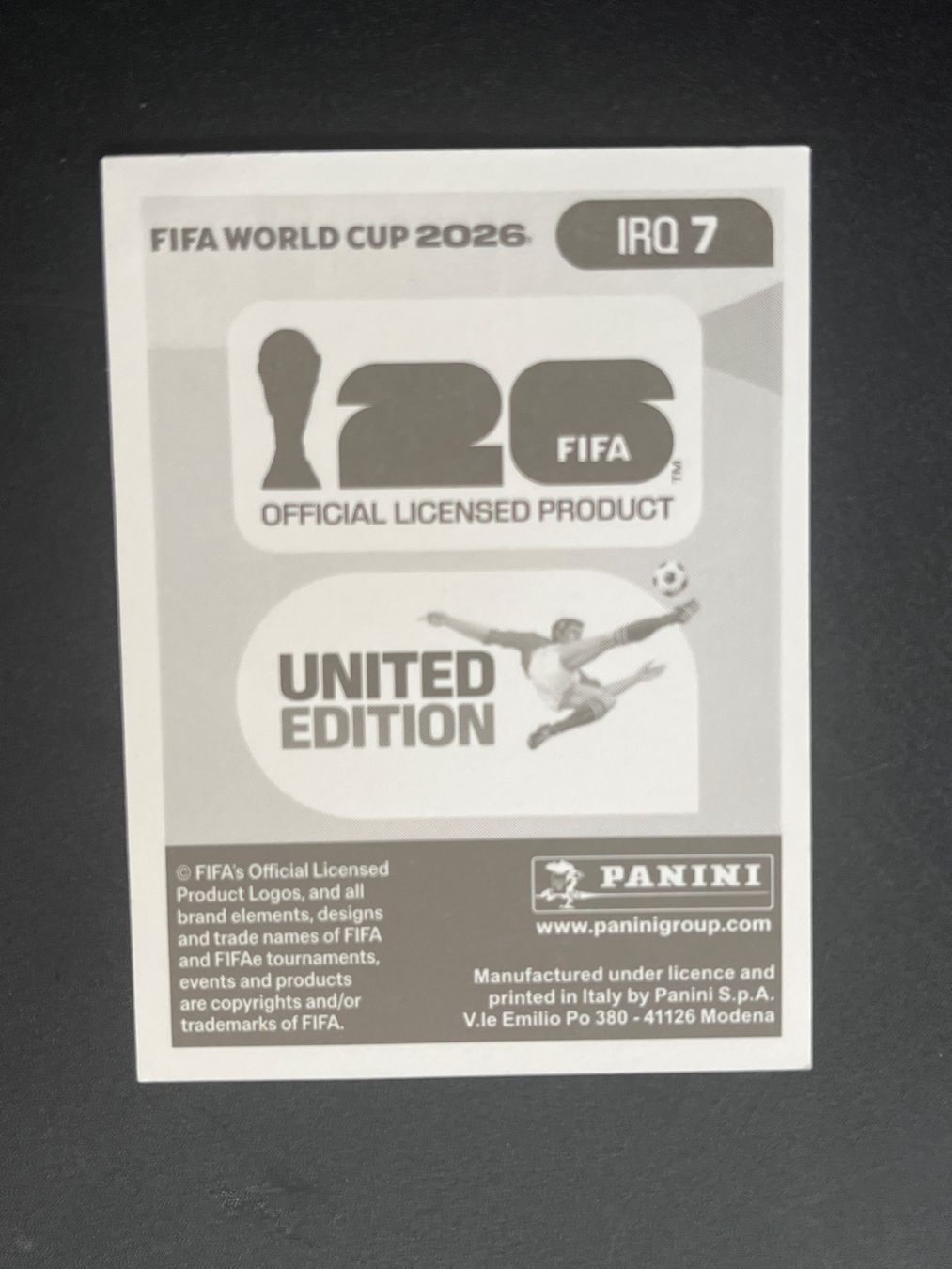 Panini Cartes à collectionner: Panini IRQ7 – Neuf (Voir description) à Susten par Rechnun 1