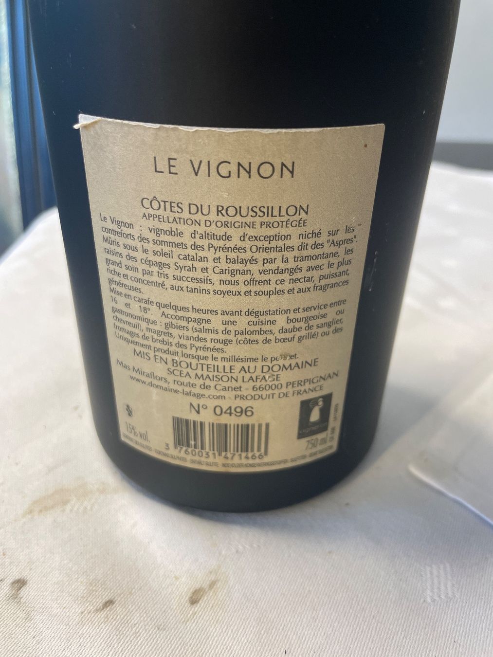 Vino: Le Vignon 2007 Domaine Lafage 2007 – Usato da Hölstein venduto da kolumbus1964 2