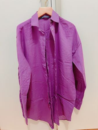 ZARA Shirt Damen – Pink/Fuchsia – Langarm Casual Business