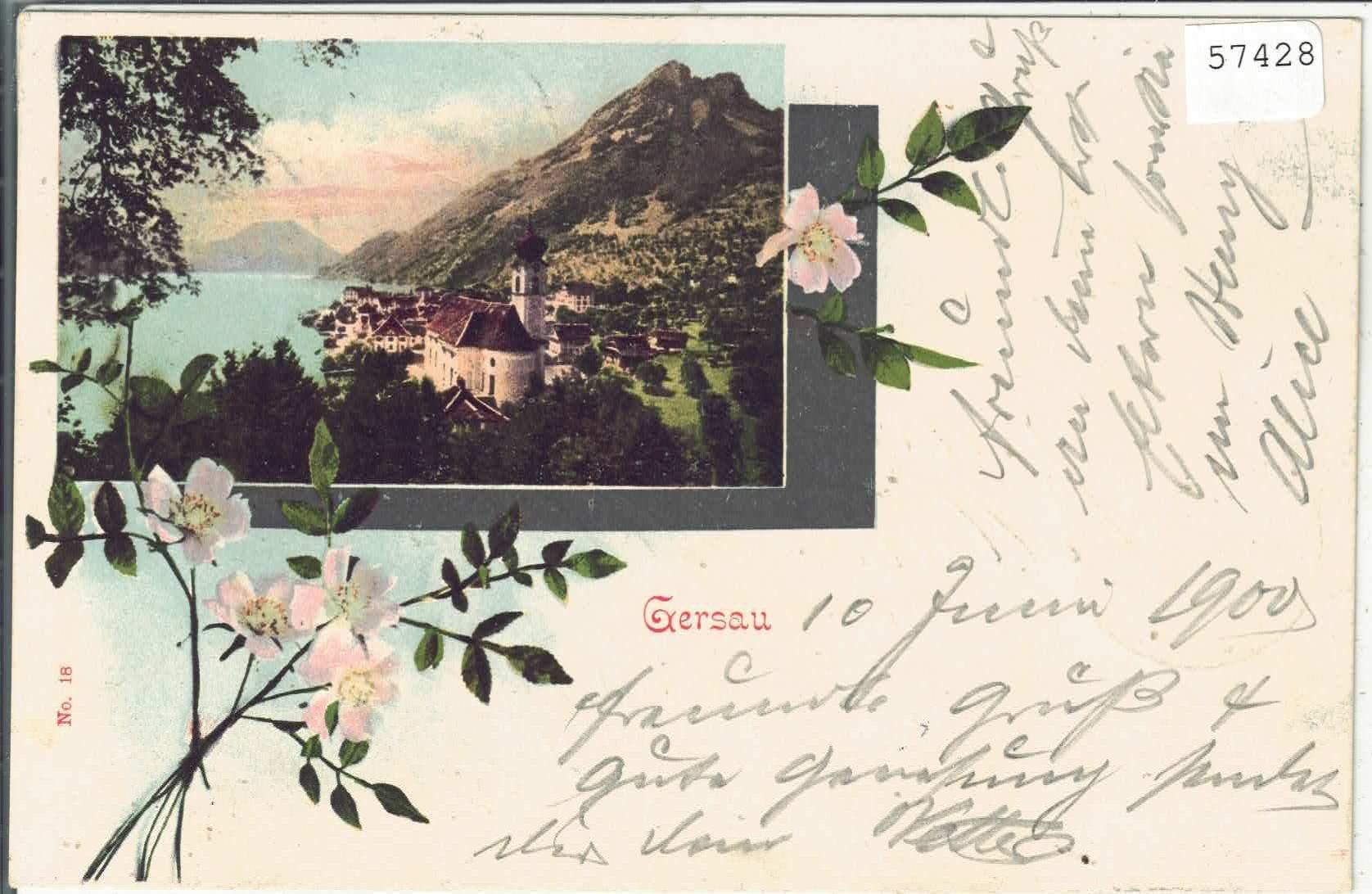 Cartes postales: Gersau - Generalansicht - Jugenstil-Litho – D'occasion à Ettingen par Kartenplanet