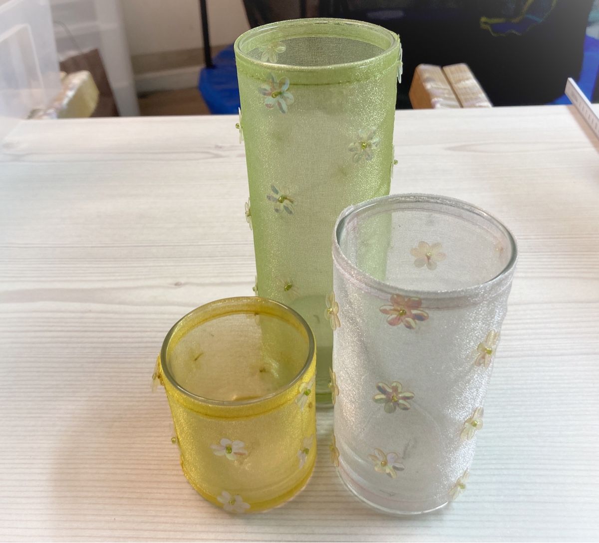 Portacandele: Teelicht Gläser 3er Set Frühling/Ostern – Usato da Eggenwil venduto da Lissi82