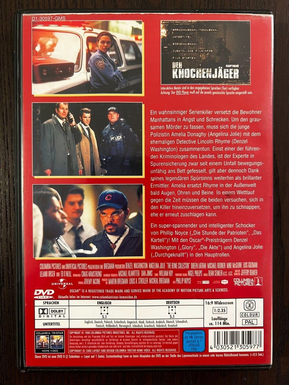 Tutti i DVDs: Der Knochenjäger – Usato da Zürich venduto da FilmFreunde 1