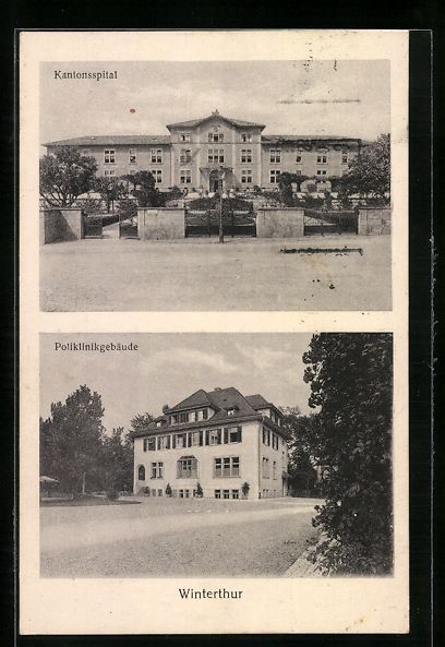 Cartes postales: Winterthur, Kantonsspital mit Poliklinik – D'occasion à Berlin par bartko-reher