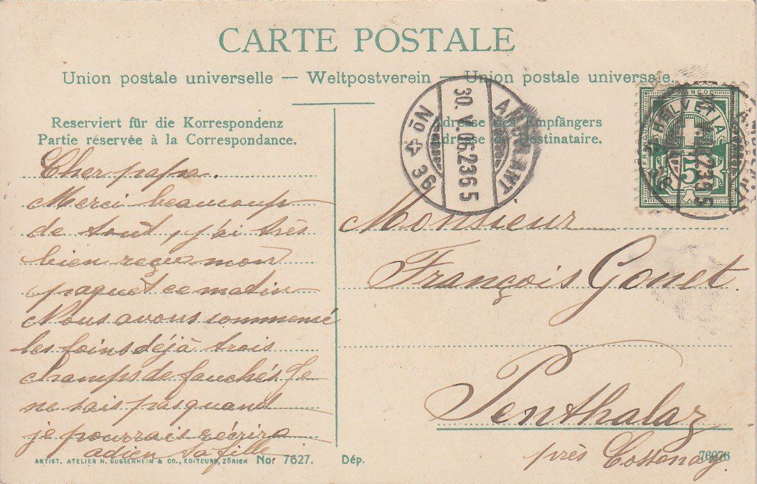 Cartoline postali: Uster  ZH        um 1906 – Usato da Brig venduto da Valcards54 1
