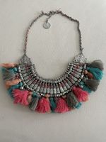 Coole Statement-Kette mit Troddeln, Ibiza Style, neuwertig