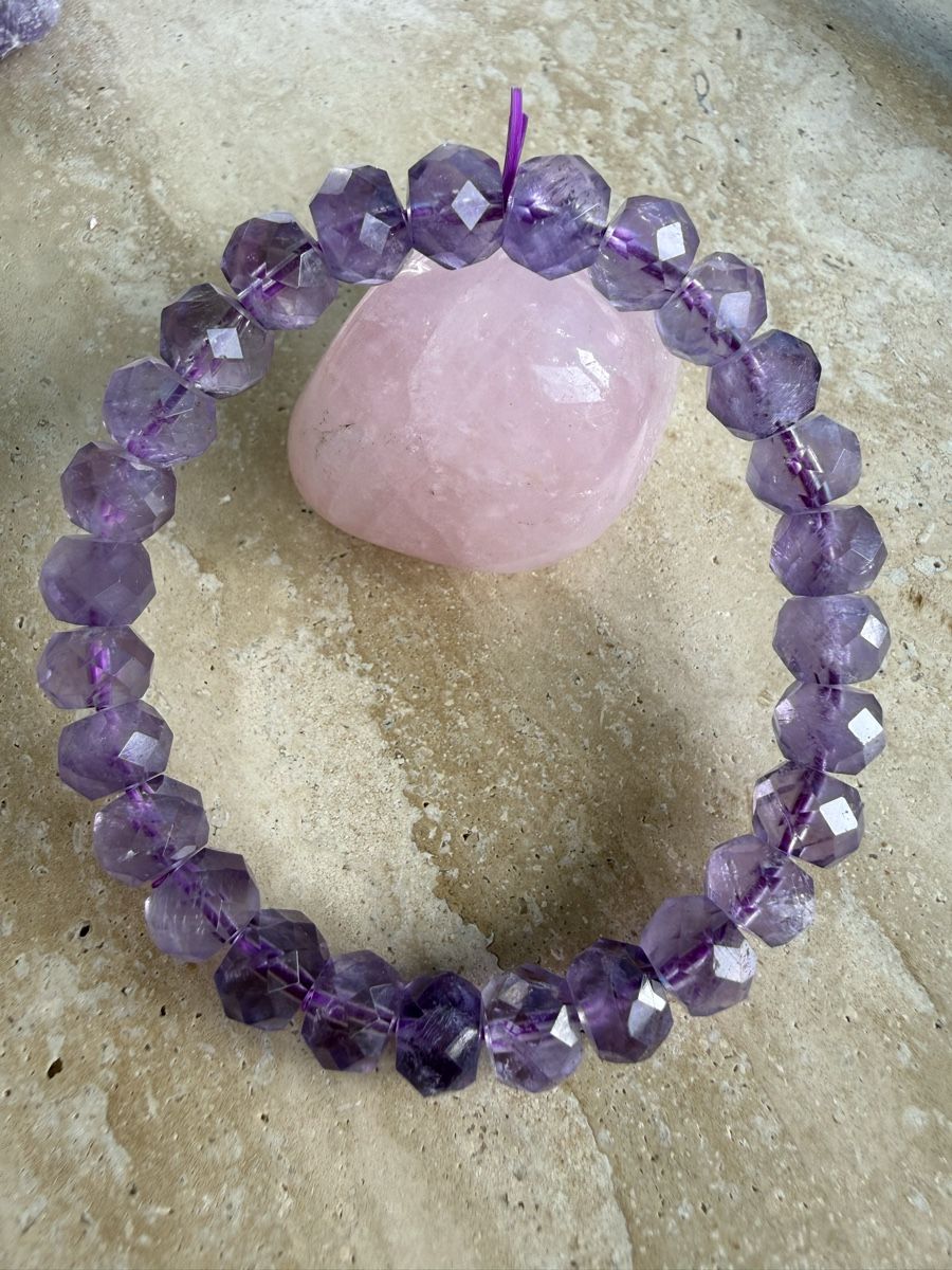 Armbänder & -reifen: Amethyst Armband facettiert 8mm, Echte Edelstein-Perlen – Neu (gemäss Beschreibung) aus Jegenstorf von SteinGlanz 6
