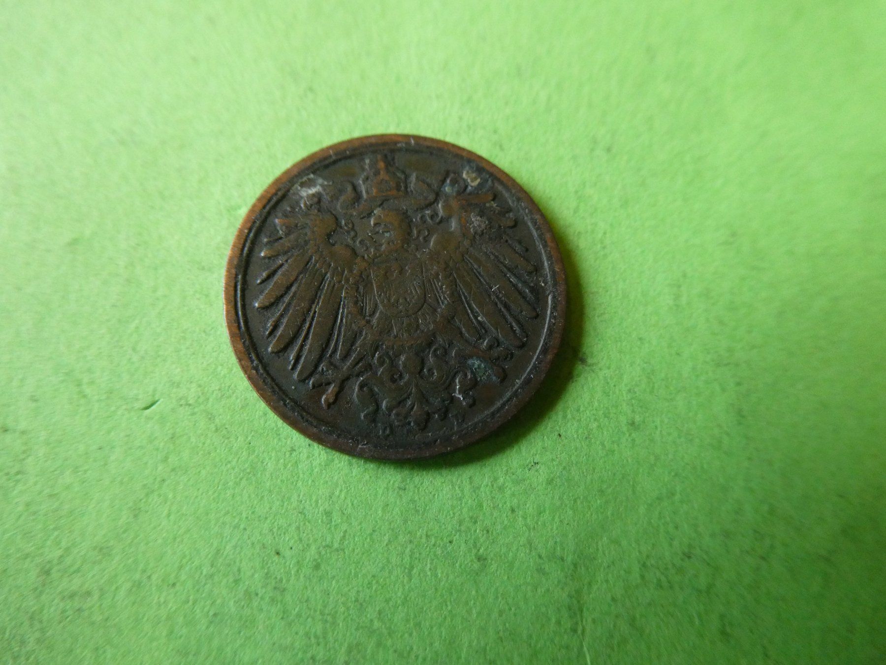 Alle Münzen: Dt. Reich 1908 D, 1 Pfennig – Gebraucht aus Hinterforst von Rohusri 1