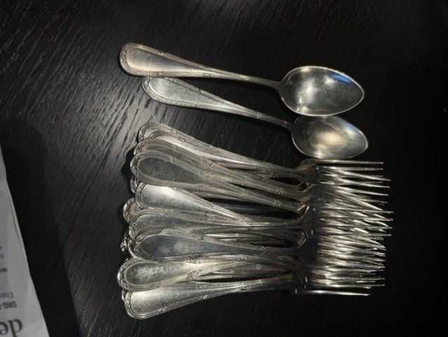 Set di posate: Besteck, diverse Teile, Kreuzbandmuster – Usato da Basel venduto da VIO100 1