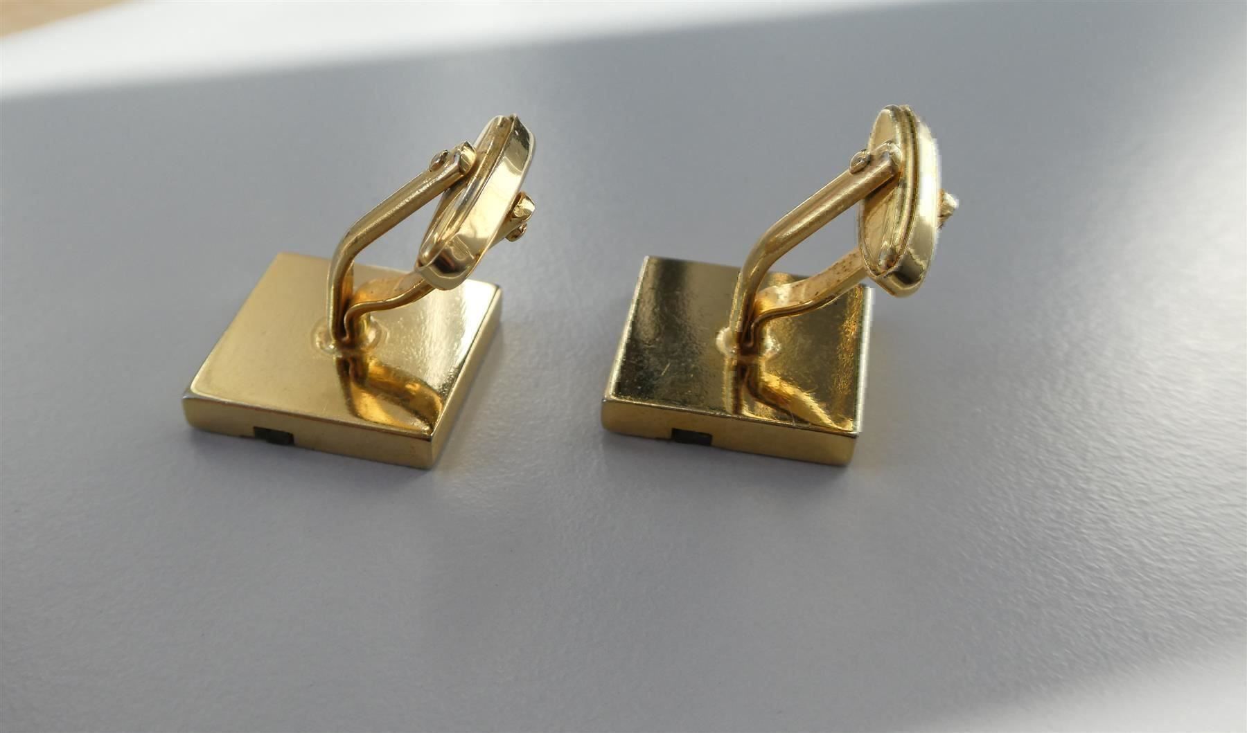 Gemelli: Manschettenknöpfe golden silbern Quadrat – Usato da Frauenfeld venduto da dhour 3