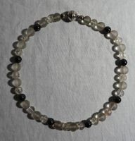 Kette Bergkristall und Hämatit, Magnetverschluss Silber 925