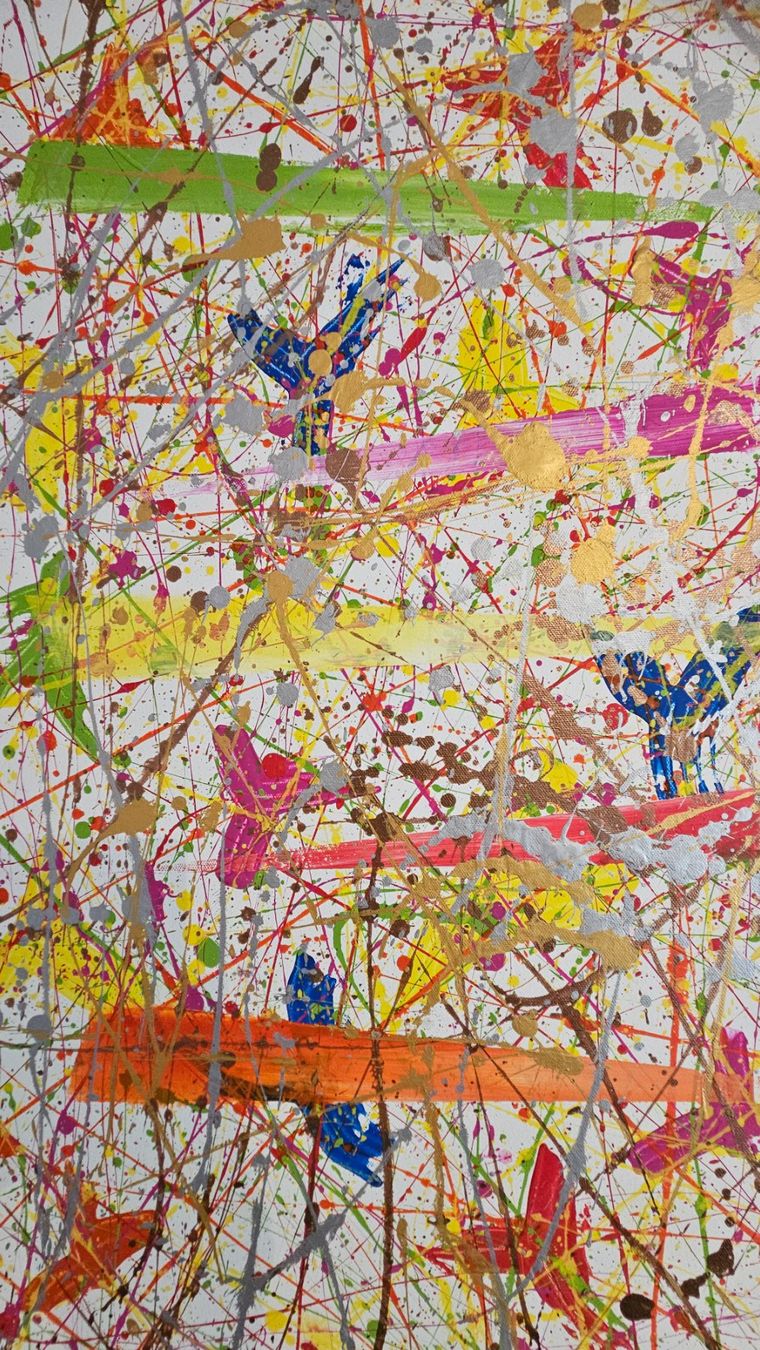 Gemälde: Tableau abstrait unique et coloré – Idéal pour décor – Neu (gemäss Beschreibung) aus Le Locle von fab_c9hh 3
