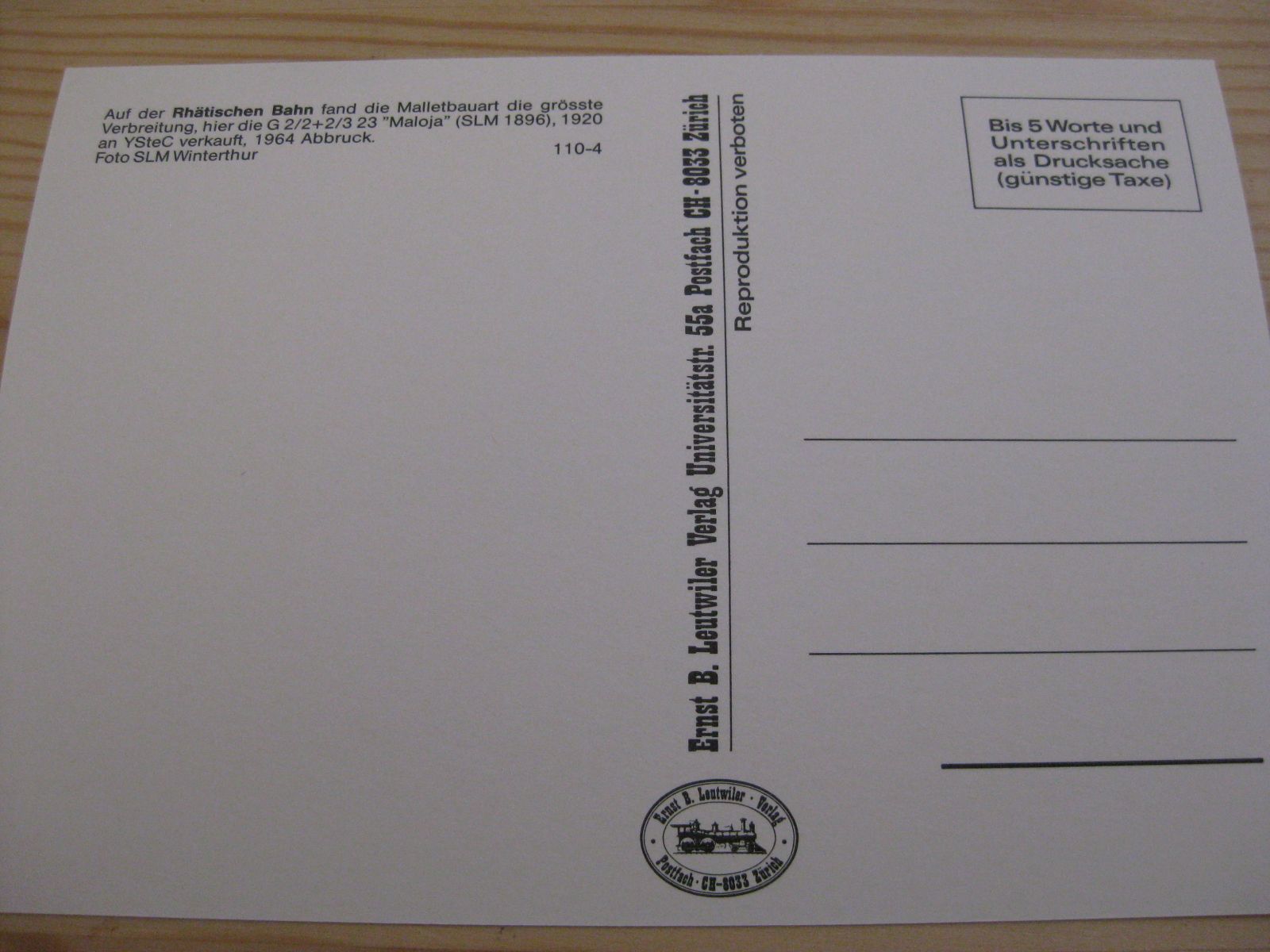 Cartoline postali: AK Dampflok Maloja – Nuovo (secondo la descrizione) da Malters venduto da Marosko 1