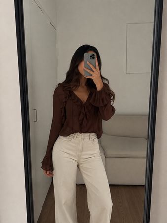 Damen Bluse braun Grösse M neuwertig