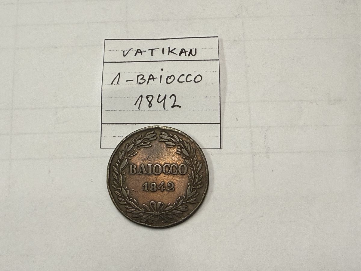 Tutti le monete: Vatikan 1 Baiocco 1842 – Usato da Zürich venduto da daki81