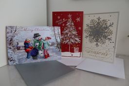 Set: 3 besondere Weihnachtskarten (Doppelkarten/Kuverts)