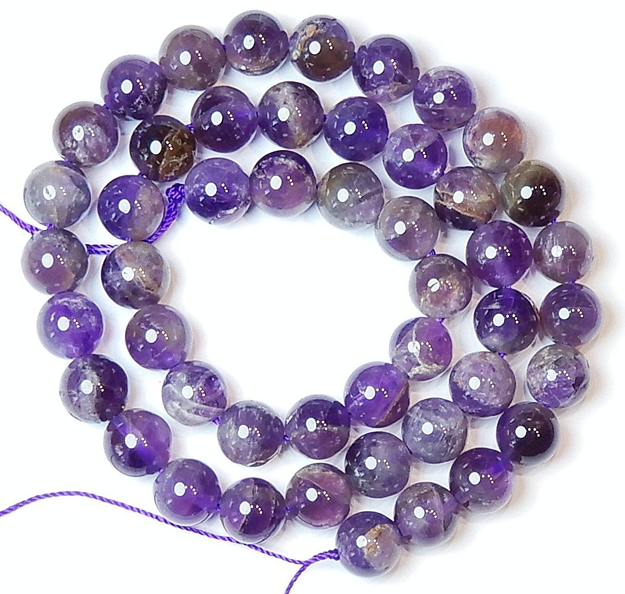 Catenine: 1 Strang echte, natürliche, Ghost Amethyst Perlen 8 mm – Nuovo (secondo la descrizione) da Müllheim Dorf venduto da GUENI01