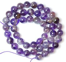 1 Strang echte, natürliche, Ghost Amethyst Perlen 8 mm