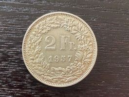 1 x 2 Franken Schweiz 1957 – zirkuliert