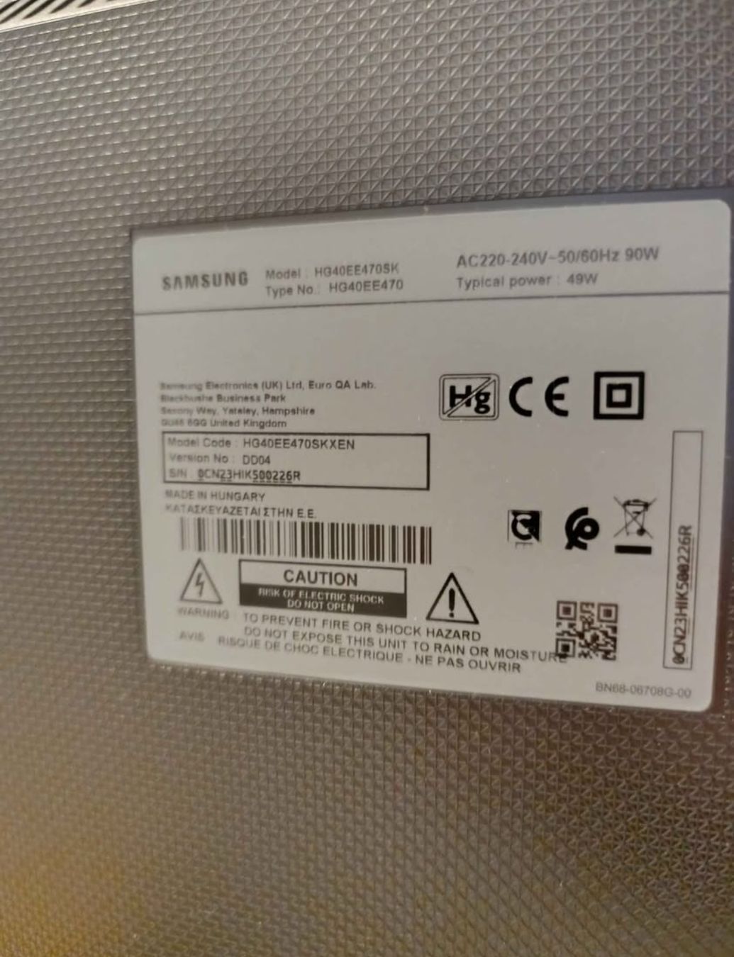 Samsung Televisori: TV samsung hg40ee470sk – Usato da Rothrist venduto da hel_yw96 1