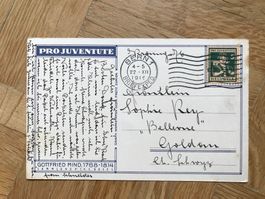 1916 Pro Juventute J5 auf PJ-Karte