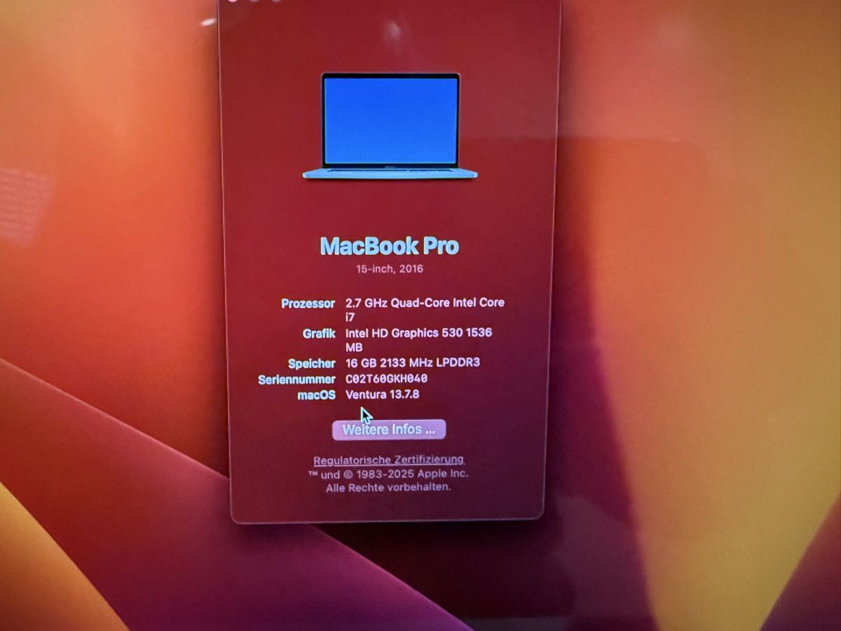 Apple Notebook: Macbook Pro 2016 – Usato da Heerbrugg venduto da puschelpuschel1969 4