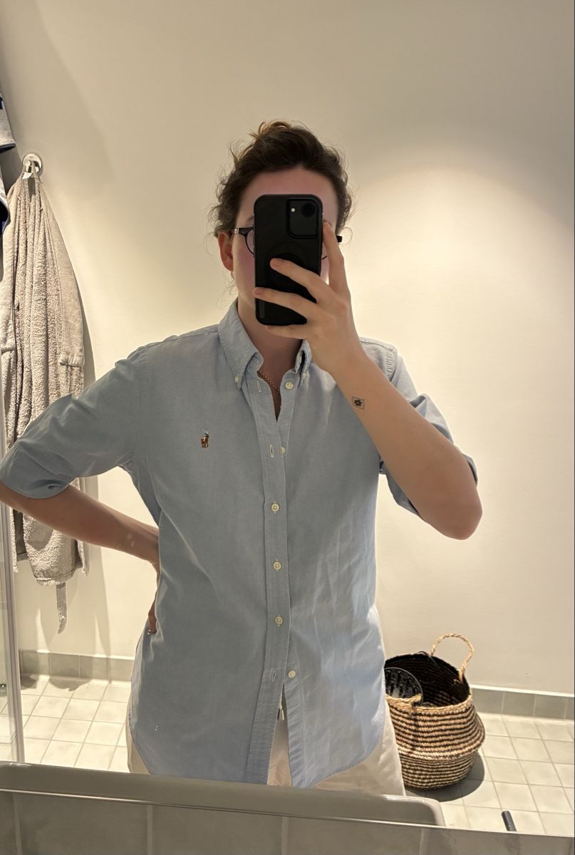 Ralph Lauren Blusen: Polo Ralph Lauren Bluse Kurzarm Hellblau Gr L  – Gebraucht aus Muttenz von Vivian_345 1