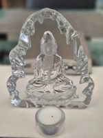 Buddha Figur Glas Teelichthalter Dekoration Geschenk Asien