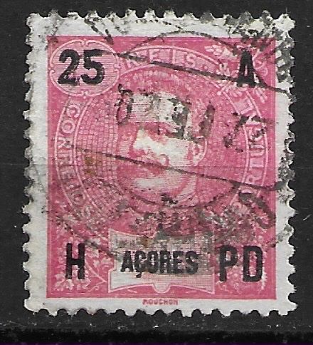 Tutti i francobolli: Azoren 1906: 25 R rosa/schwarz – Usato da Zürich venduto da Rainstamps